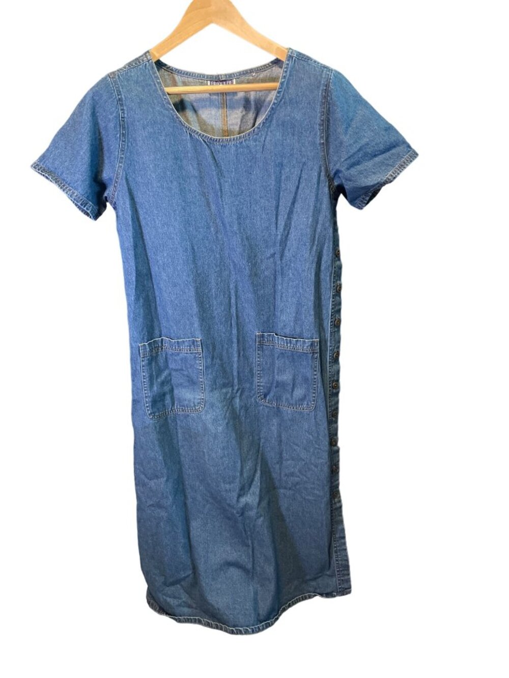 Vintage Erika and Co Short Sleeved Denim Jean Dress Sz XL